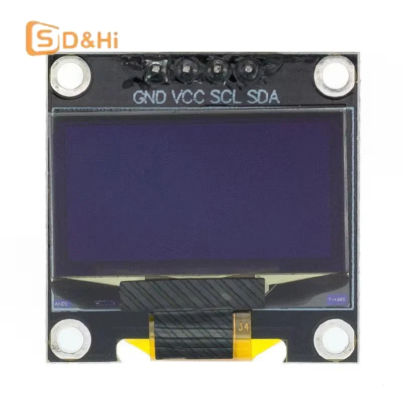 0.96 Inch OLED Display Module I2C IIC Serial White Screen 128x64 SSD1306 Driver Board Compatible With ESP32 STM32