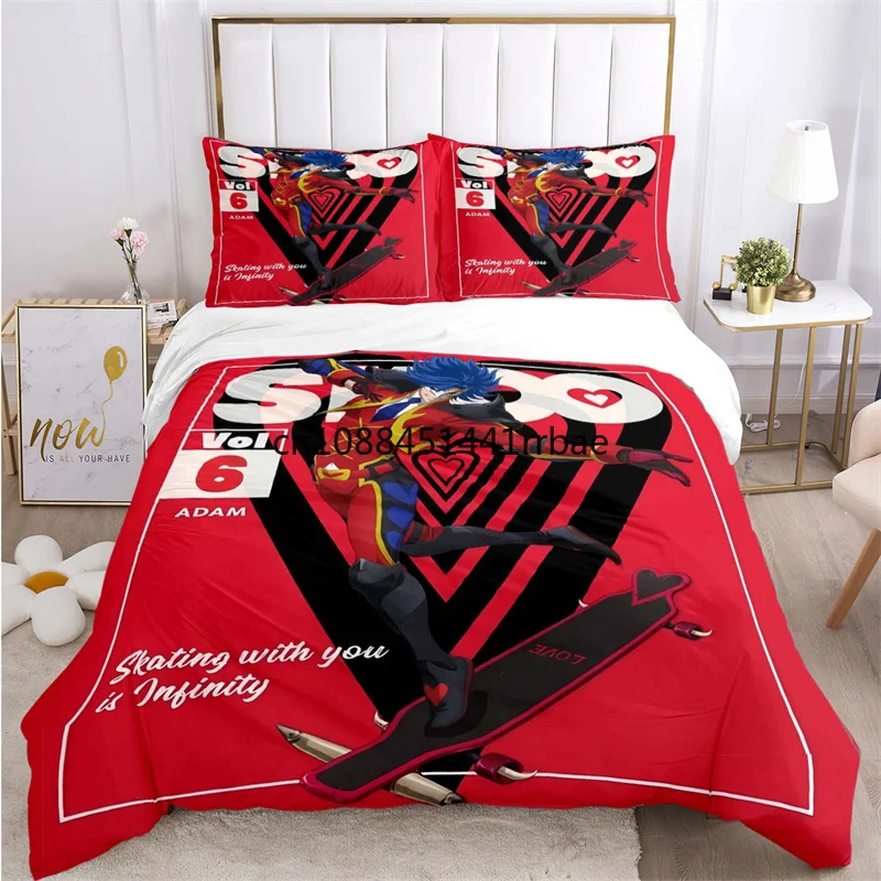 

TV Animation SK8 The Infinity Logo Bedding Set Duvet Cover Set 3 Piece for Kids and Adults Modern Print