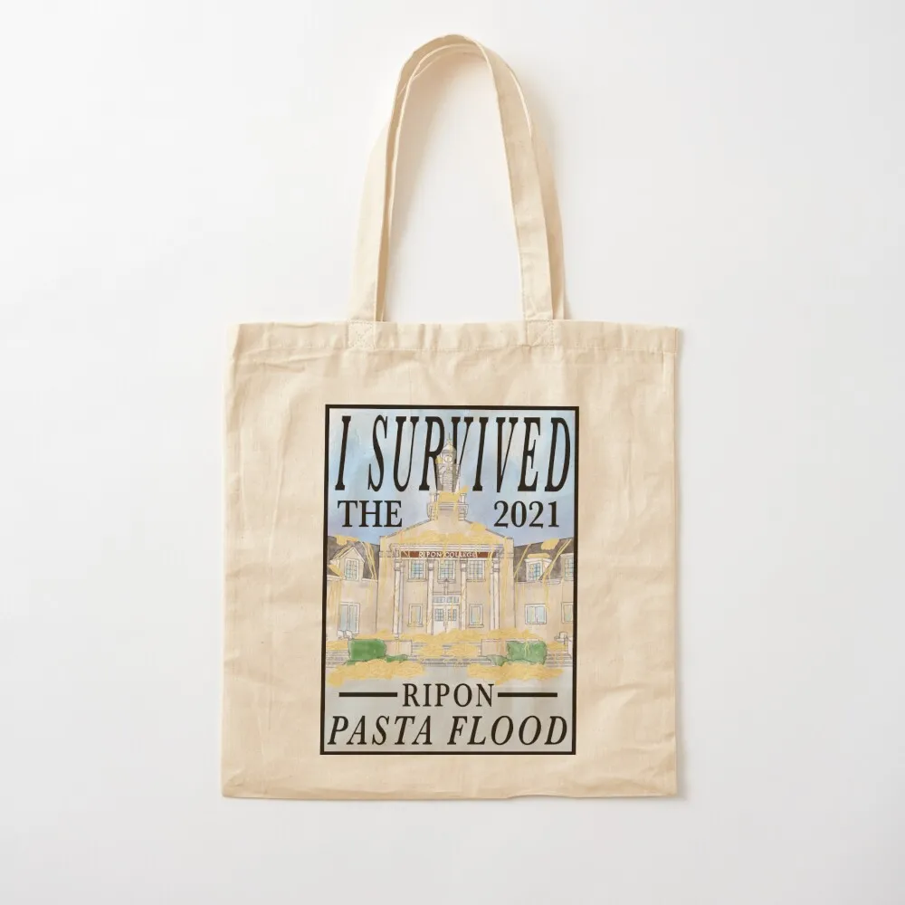 I Survived the 2021 Ripon Pasta Flood Tote Bag free delivery bags Canvas shoulder bag canvas bags custom bags Canvas Tote Bag