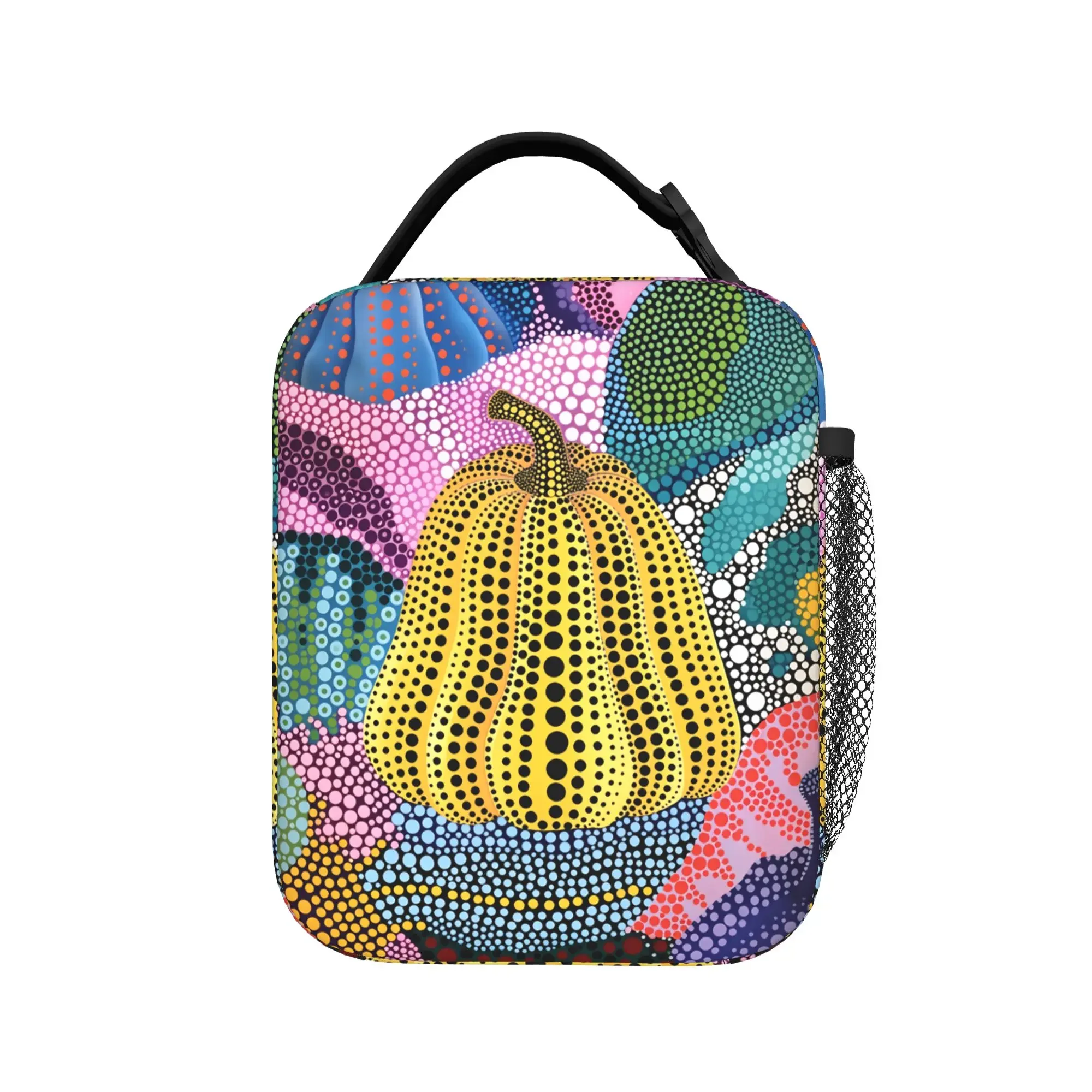 Lunch Bag Yayoi Kusama Abstract Face Office Lunch Box For Child  Casual Convenient Graphic Cooler Bag