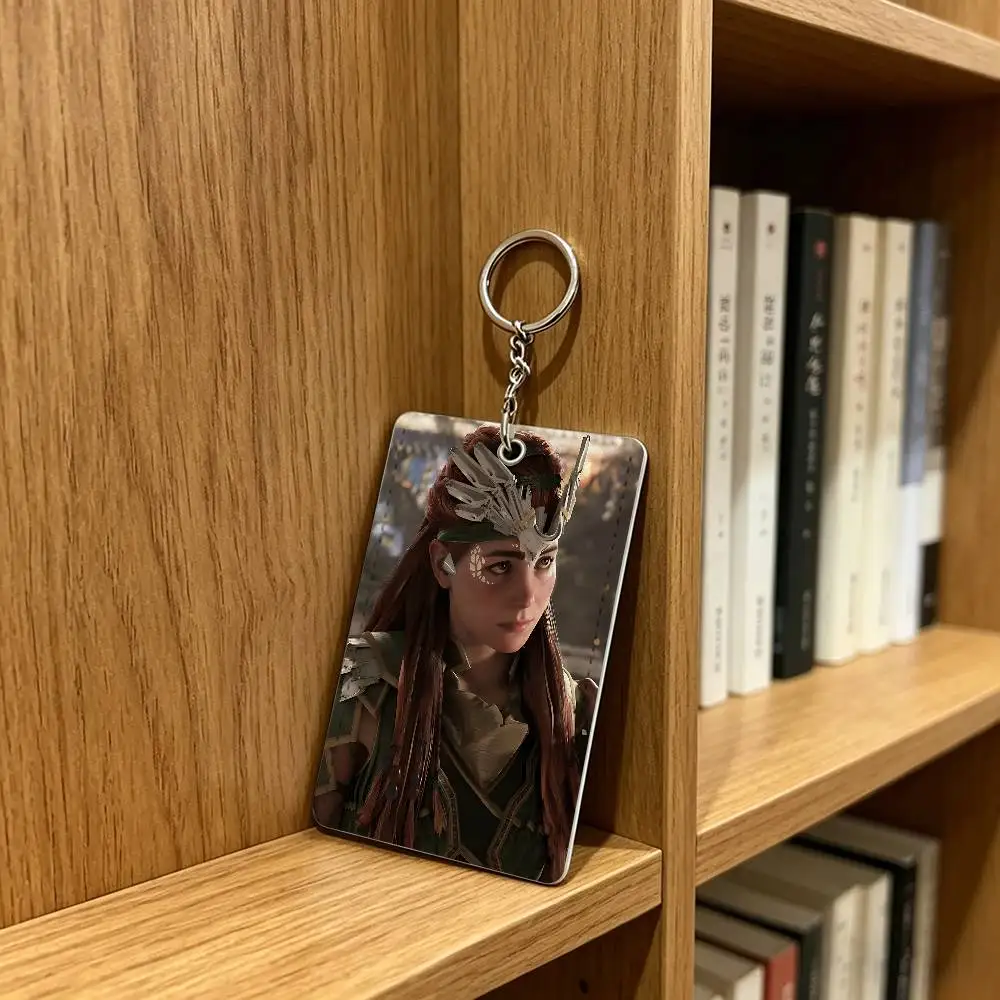 Aloy H-Horizon Z-Zero Dawn Card Holder Keychain Badge Holder Card Pass Hang Rope Lariat Lanyard for Key Rings Accessories Gift