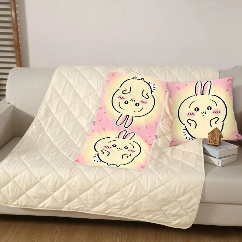 Chiikawa Usagi 2 in 1 Multifunctional Car Air Condition Blanket Hot Sale Cute Cartoon Pillow Quilt Office Nap Cushion
