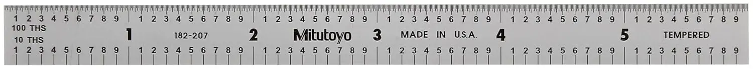 

Steel Rule 6 Inch 150mm Precision Measuring Tool, Satin Chrome Finish Tempered Stainless Steel, Clear Easy Read Graduations