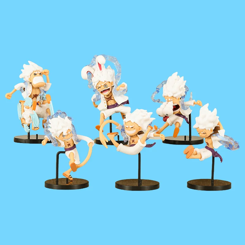 

One Piece Nika Form of Sun God Monkey D. Luffy Anime Characters Garage Kit Ornaments Holiday Gifts Limited Set of 6