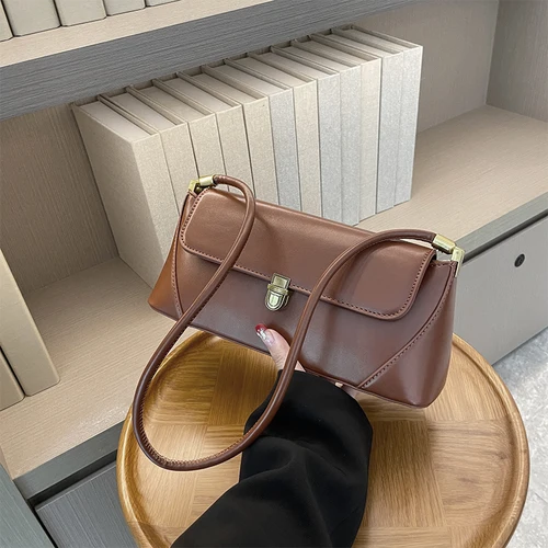 Bolsos de hombro de cuero PU para mujer, bolsos de mano femeninos con solapa, diseñador de tendencia, estilo francés, moda