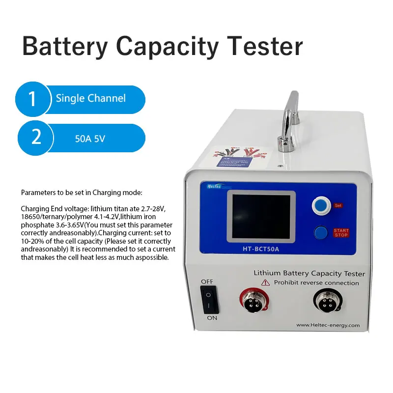 HeltecBMS 50A 5V Lithium battery capacity tester charge/discharge/cycle  for Li-ion LiFePo4 18650/21700 Capacity Balanced