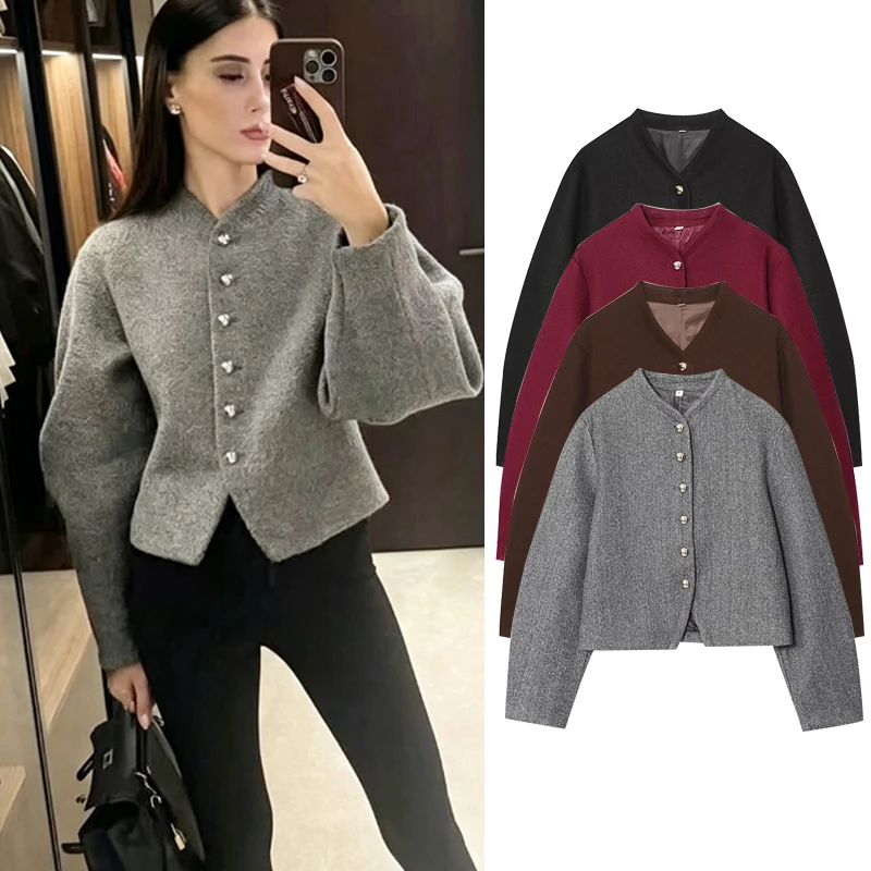 Jackets Autumn Women's 2026 New Chic Retro Slim Elegant Women's Warm Coats Street Fashion Long-Sleeved Youth Outerwear Coats