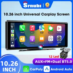 10.26 Inch IPS Screen Wireless CarPlay Android Auto Multimedia Video Player Reverse Camera Monitor FM Bluetooth Transmitter USB