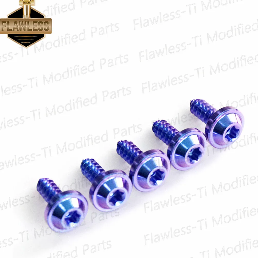 FLAWLESSTI Gr5 Titanium Bolts Battery Cover Self-stapping Screw M4 For Vespa Sprint 150 Primavera 150 S 150