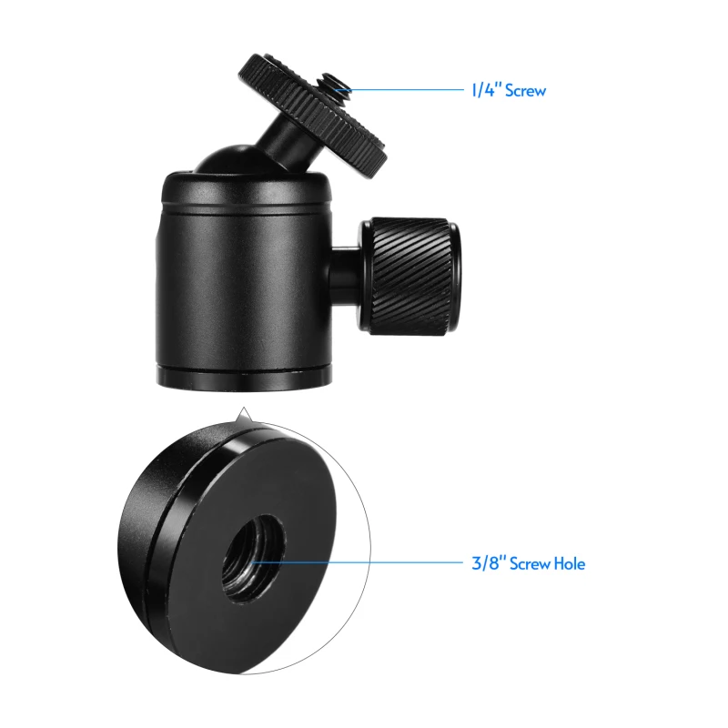 Mini adaptador de cabeça de tripé metálico, cabeça de bola com 1,4 