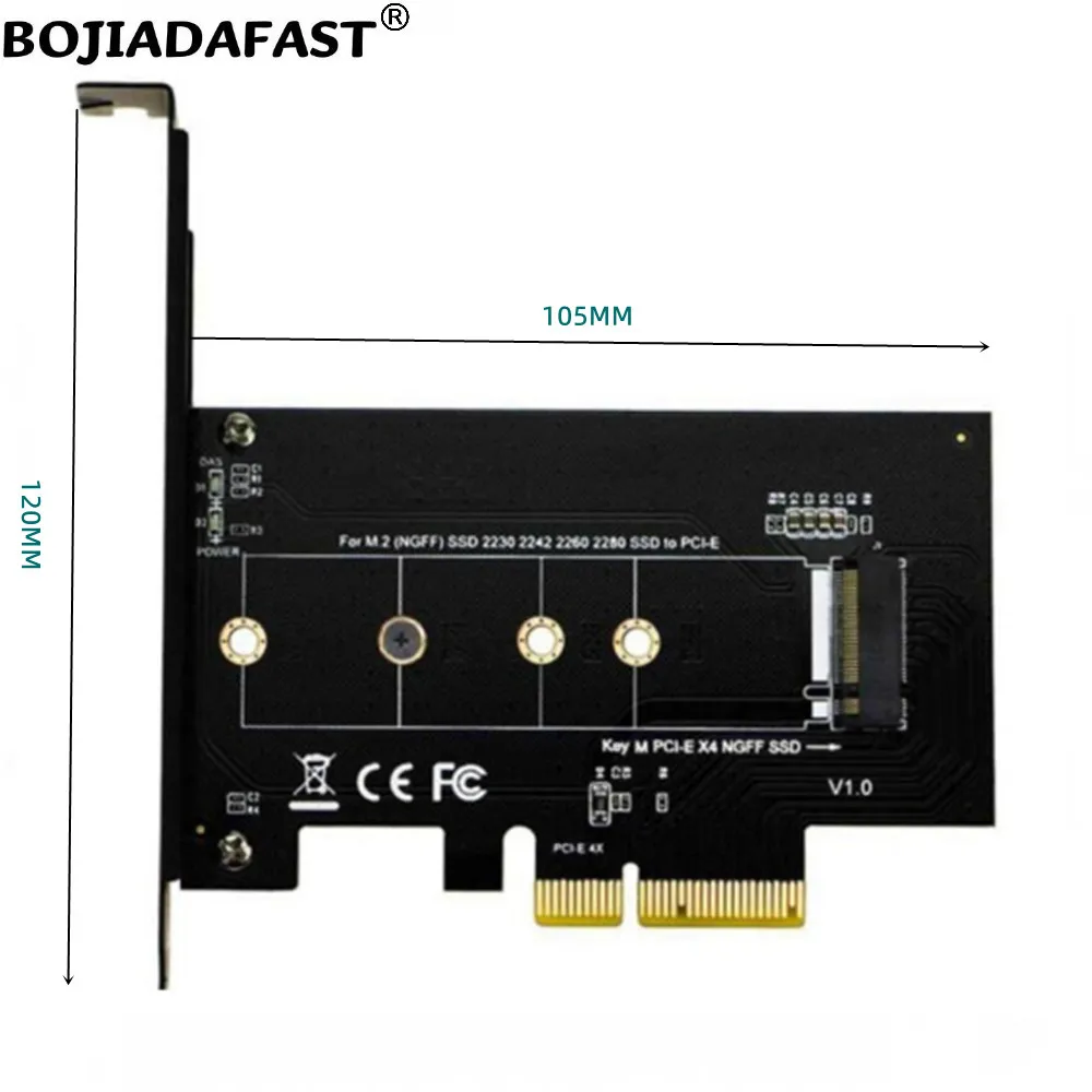 PCI Express PCI 4X ไปยัง NGFF M.2 Key-M 2230 2242 2260 2280 NVMe SSD CONVERTER CARD อะแดปเตอร์