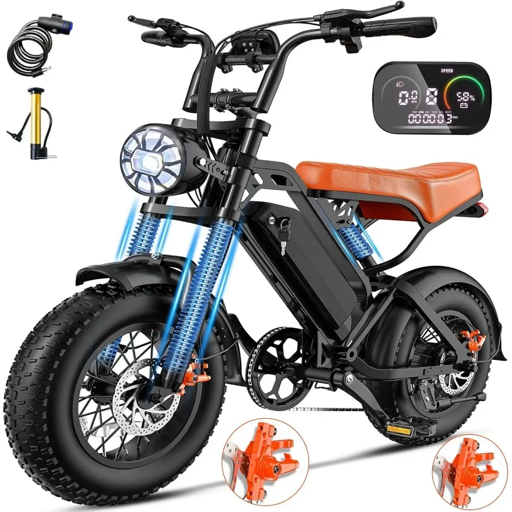 

Electric Bike for Adults: 1200W Peak Power Ebike, 28MPH, 48V 18Ah Removable Battery, 35-Mile Range, 500LBS Load Capacity