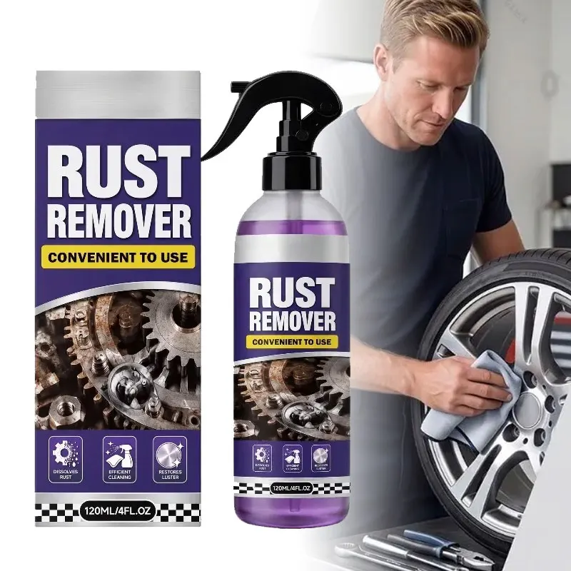 Metal Chrome Paint Cleaner Iron Powder Remover Auto Detailing Maintenance Anti Rust Protectant Car Wheel Hub Rust Remover Spray