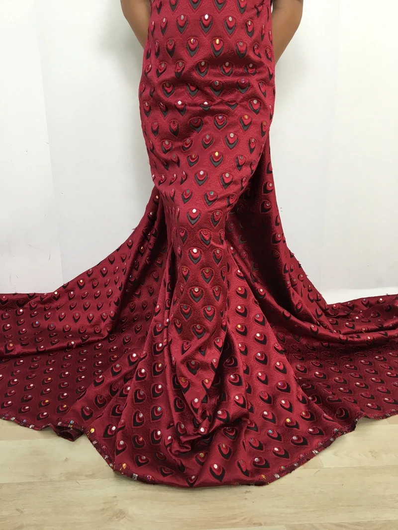 Kalume Lace African Gilding Jacquard Brocade Lace Fabric 2025 High Quality Nigerian Fabric Material for Brides Wedding Dresses