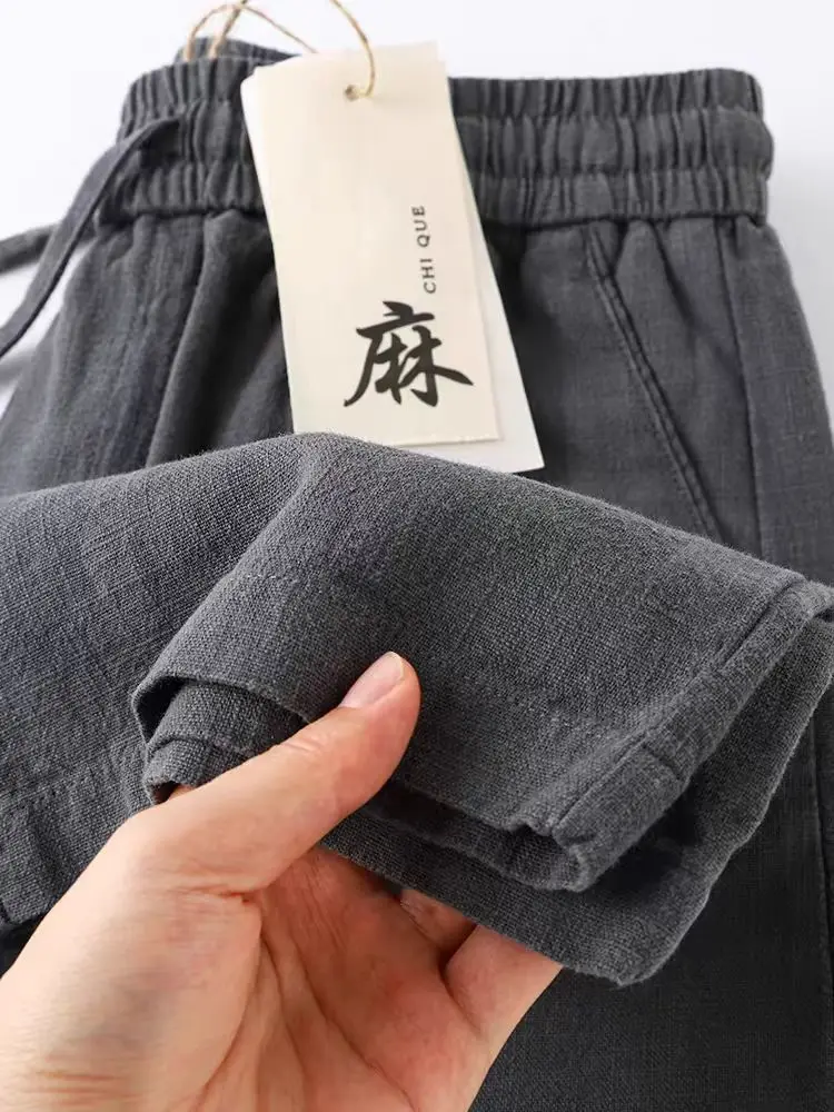 

Мужские летние брюки из высококачественного льна и хлопка, свободного кроя, прямые, тонкие, дышащие, комфортные, повседневные.