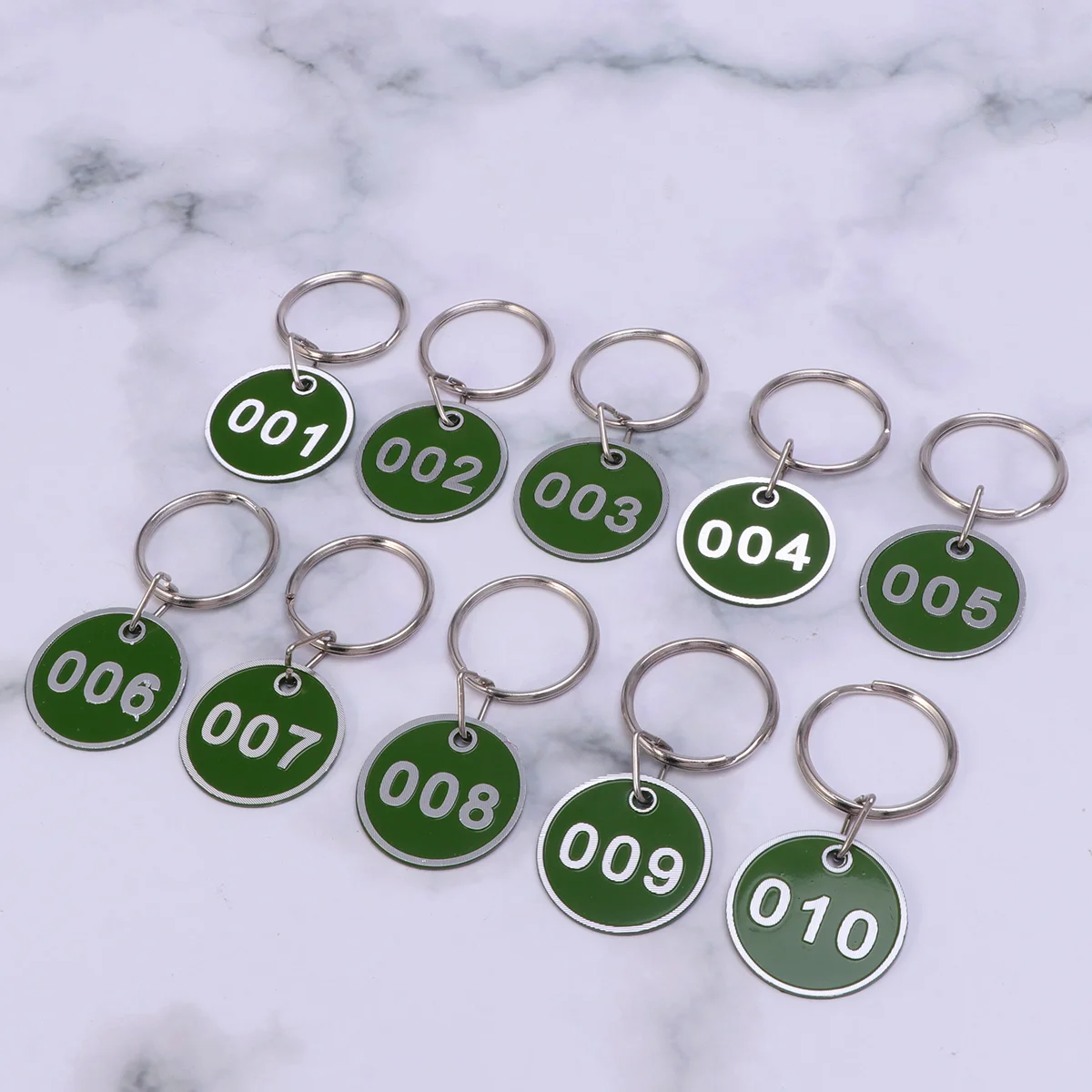 50Pcs Aluminium Alloy Storage Tags Metal Numbers Plates Luggage ID Tags Key Ring Labels (Number 1-50)