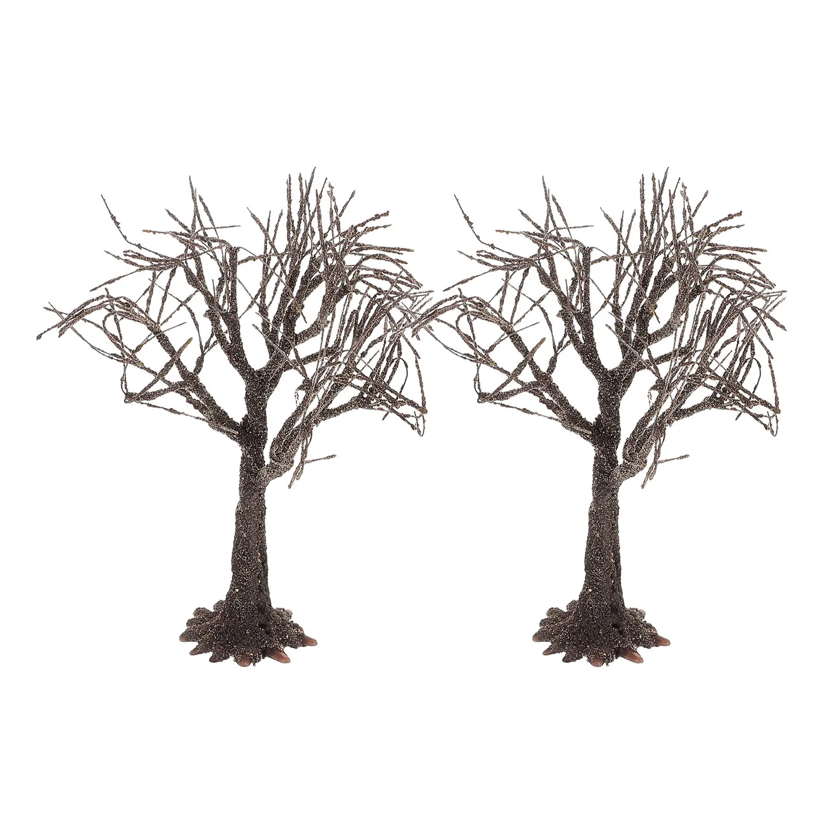 2Pcs Architectural Sand Table Trees Mini Fake Tree Trunk 10Cm Realistic Railway Scenery Miniature Landscape Artificial Trees