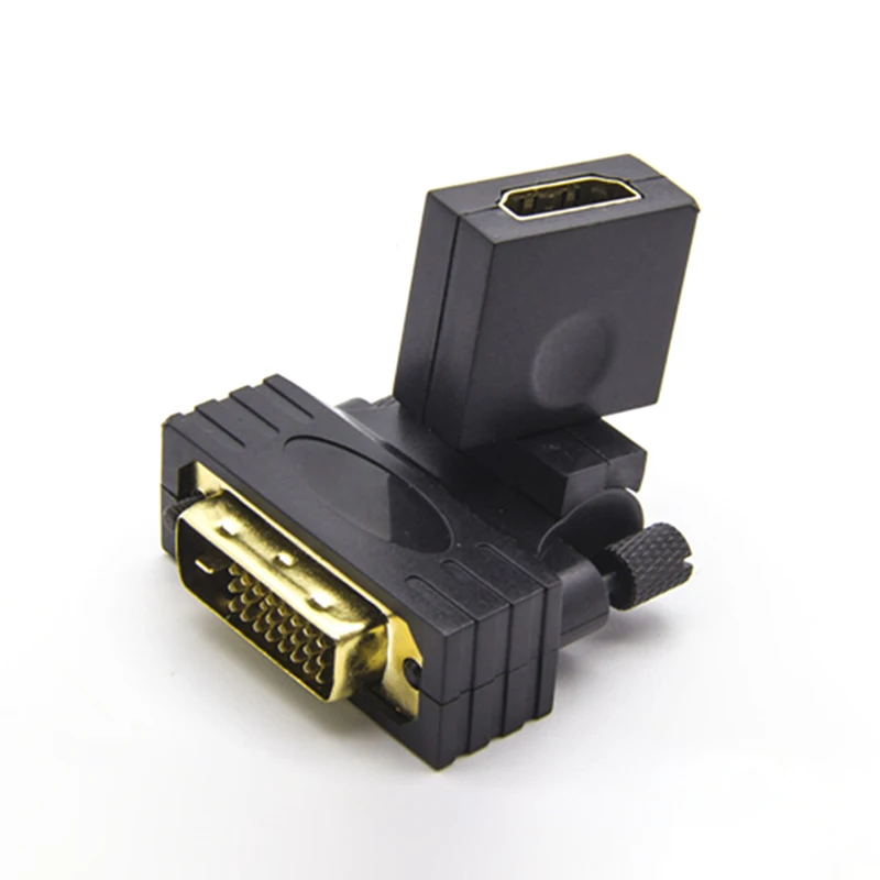 HDMI-متوافق مع DVI 24 + 1 دبوس محول 360 درجة للتدوير HD 4K 1080P أنثى إلى ذكر محول محول لجهاز عرض تلفزيون الكمبيوتر