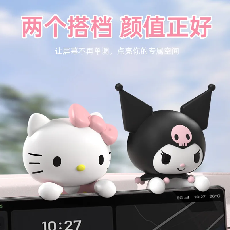 

Car Automatic Hello Kitty Kuromi Cute Cartoon Center Console Ornaments Creative Car Decoration Accessories