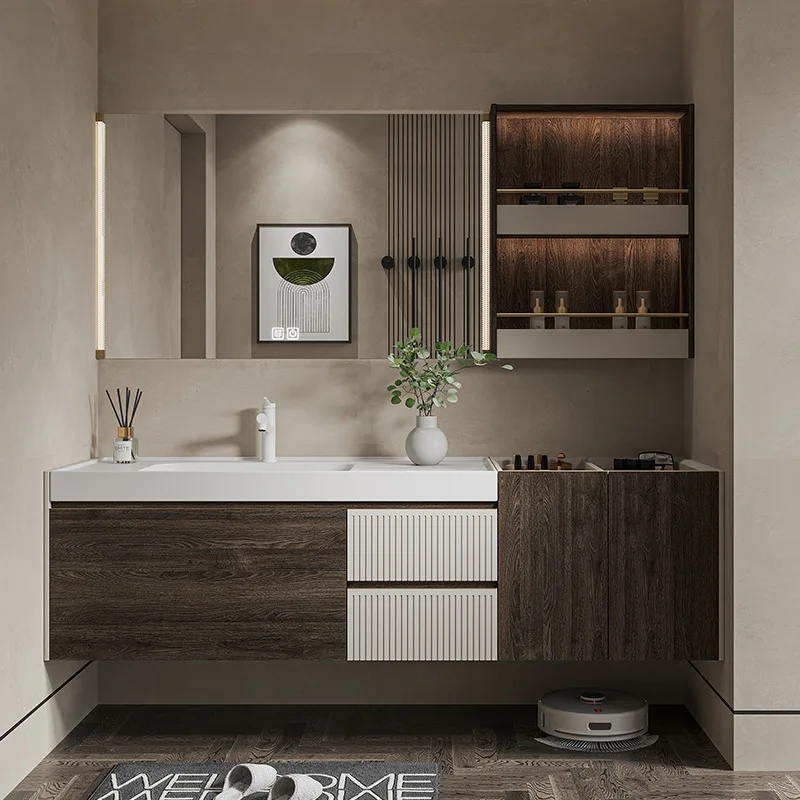 #Cream Wind 2025 New Keli Nai Integrated Basin Bathroom Cabinet Combination Toilet Washstand Ceramic Washbasin Cabinet