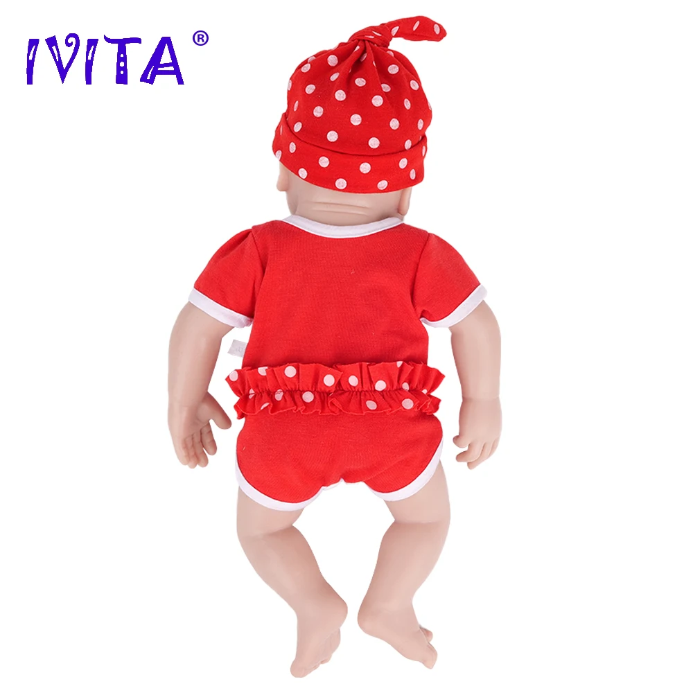 IVITA WG1558 14.96inch 2000g 100% Full Body Silicone Bebe Reborn  Doll Soft Dolls Lifelike Baby with Clothes for Children Toys