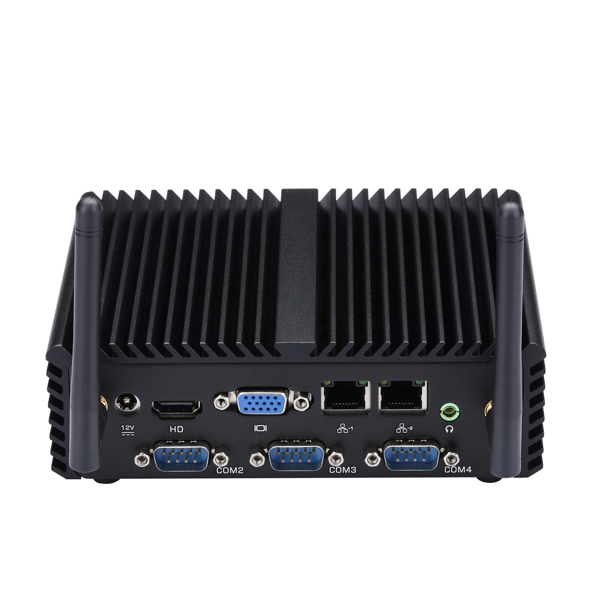 OEM/ODM Quạt Không Cánh Mini Pc Qotom Q192P/Q190P Với Celeron N2920/J1900 Trên Tàu 1080P 4 cổng Nối Tiếp Dual Lan Đa Phương Tiện