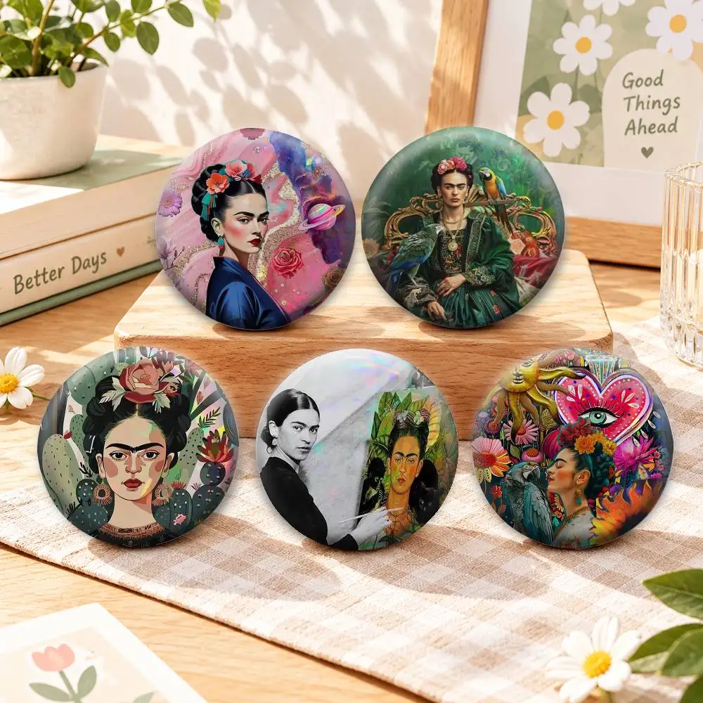 Art F-Frida Kahlo Badges Creative Tinplate Button PinsBrooch Badge Clothes Backpack