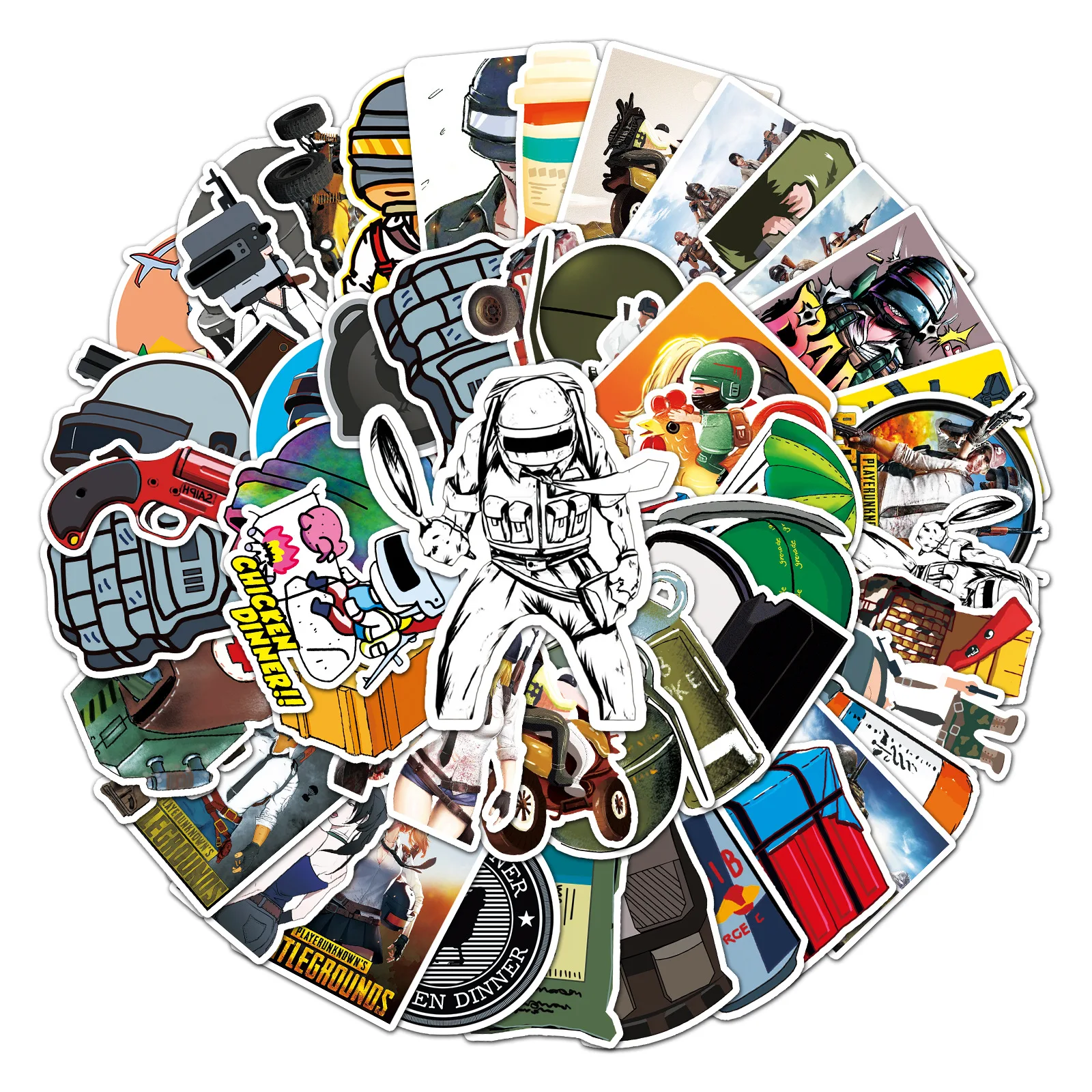 50/30/10 шт. PUBG популярная игра двумерная периферия граффити справочник чемодан скутер водостойкая наклейка на холодильник