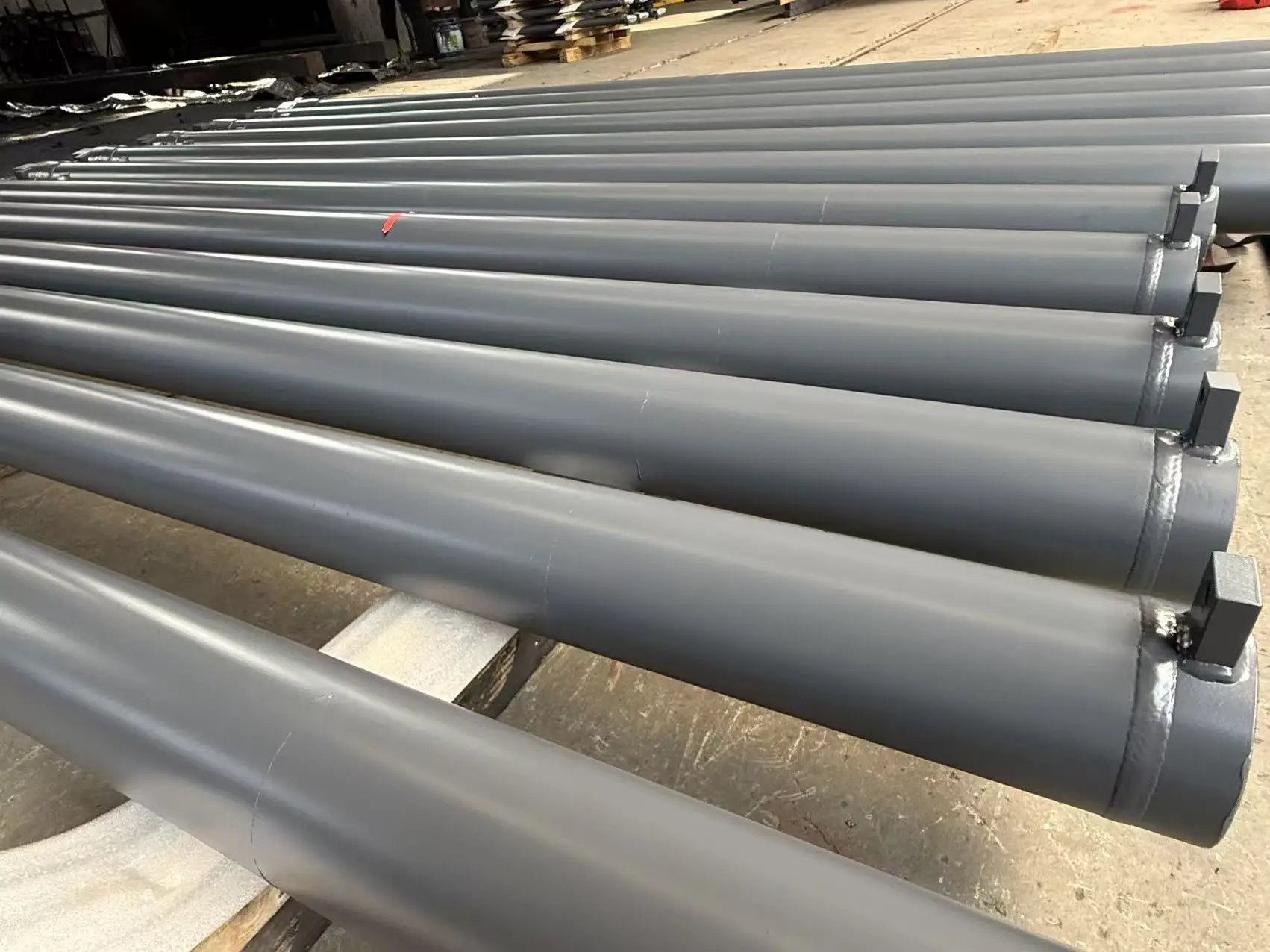 Hard chrome-plated telescopic hydraulic double-acting cylinder for construction machinery/cranes, 3500 mm stroke