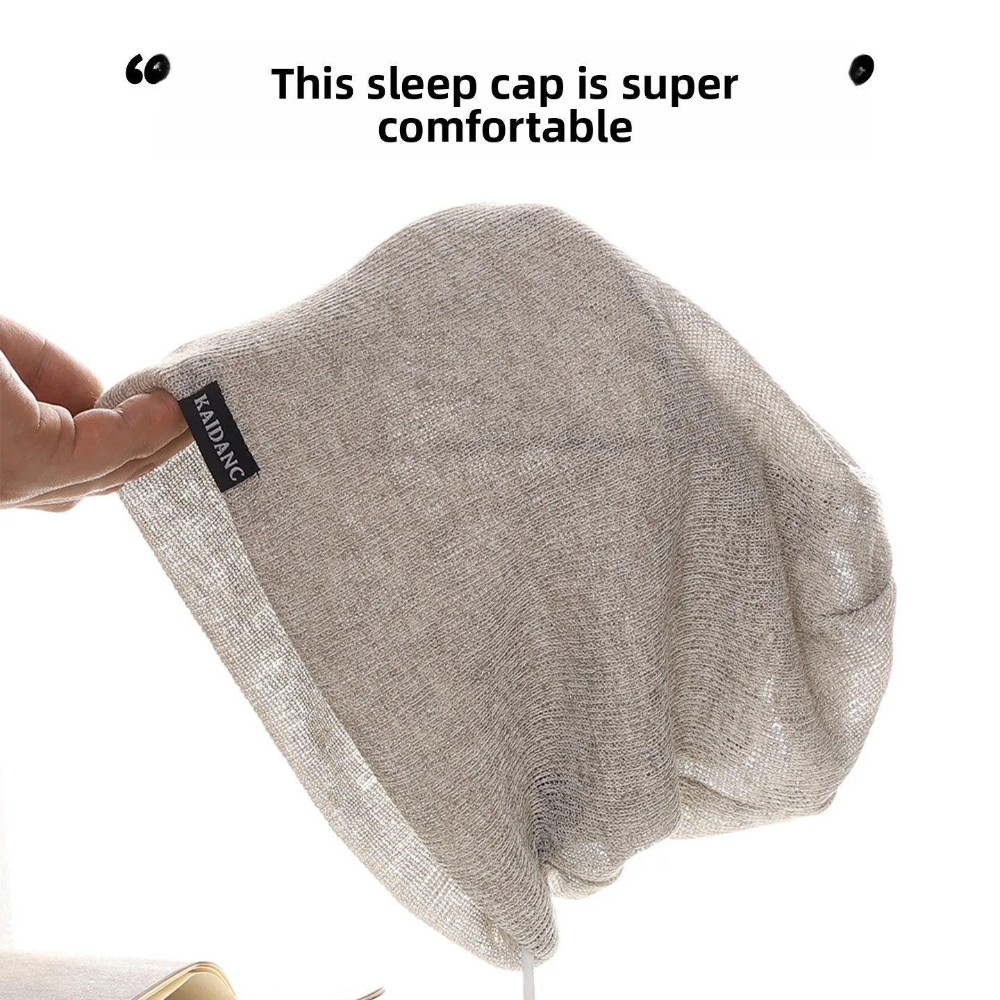 Large Head Size Summer Thin Breathable Air Conditioned Room Sleep Cap Women's Loose Face Slimming Cold Hat Knitted Polyester