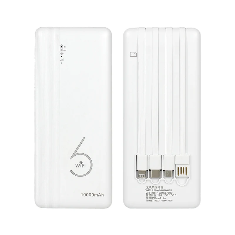 Router Wi-Fi6 4G Mifi RTS z możliwością personalizacji, obsługa 16 urządzeń, idealny na rynek turystyczny, z baterią Power Bank o pojemności 10000mAh.