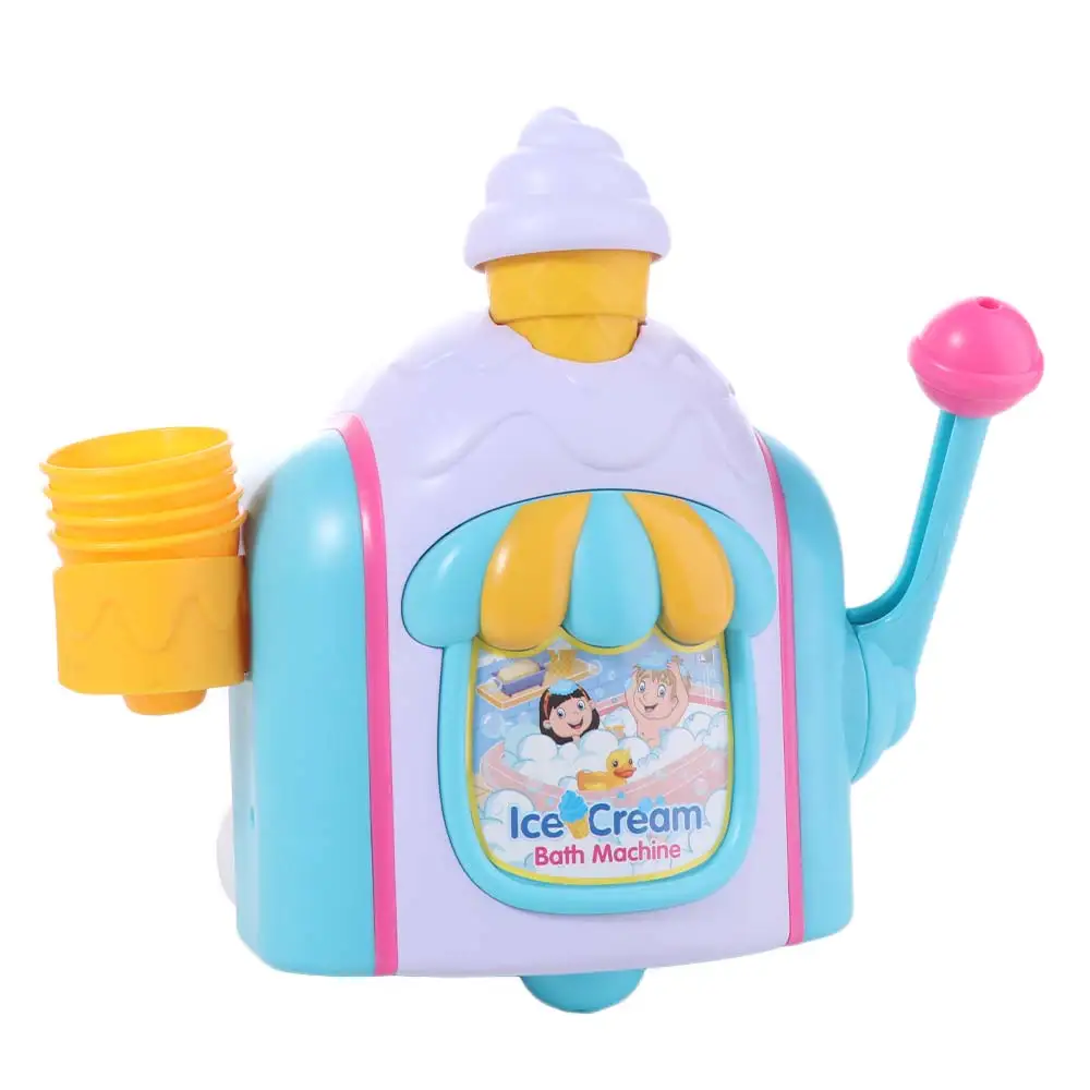 강력한 흡입 아이스크림 버블 메이커 시뮬레이션 놀이 물 아이스크림 거품 기계 섬세한 상호 작용 아이 장난감 목욕