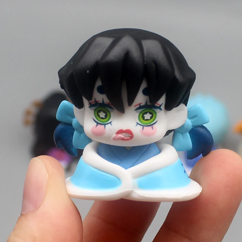 5cm 5szt Zestaw Anime Demon Slayer Kimetsu No Yaiba Action Figures Tanjirou Zenitsu Inosuke Uzui Tengen Daki Mini Model Doll Toy