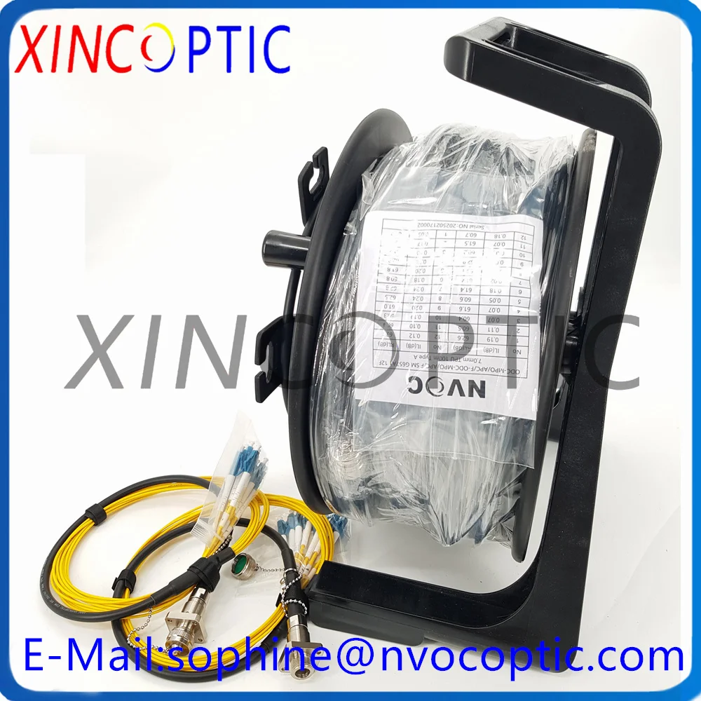 G675A1,12C,6.0mm Mini TPU Armored Cable,50M,ODC-MPO Round to ODC-MPO-Male-R Plug/Socket Square Fiber Connector With PCD235 Reel