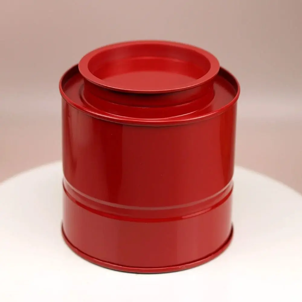 مع غطاء حاوية محكمة الغلق من القصدير للشاي، مادة صفيح، جرة شاي، بناء معدني عتيق، حاوية حبوب القهوة #3