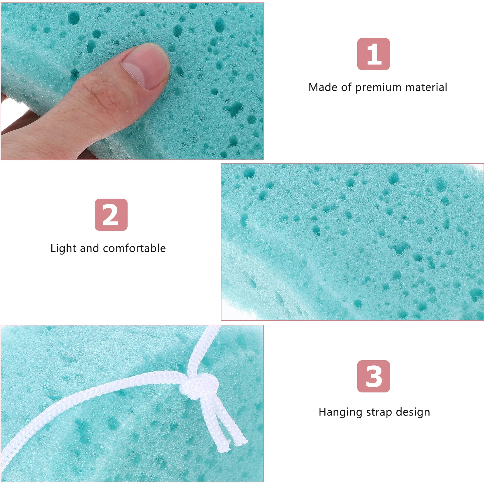 

5Pcs Body Shower Sponge Soft Durable Bathing Sponge for Sensitive Skin Exfoliating Back Scrubber Massage Bath Tool