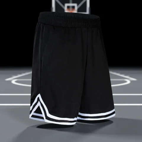 SONECHOKI Knee Length Basketball Shorts Men Striped Loose Running Sport Gym Mesh Breathable Fitness Training Workout Bottom Male