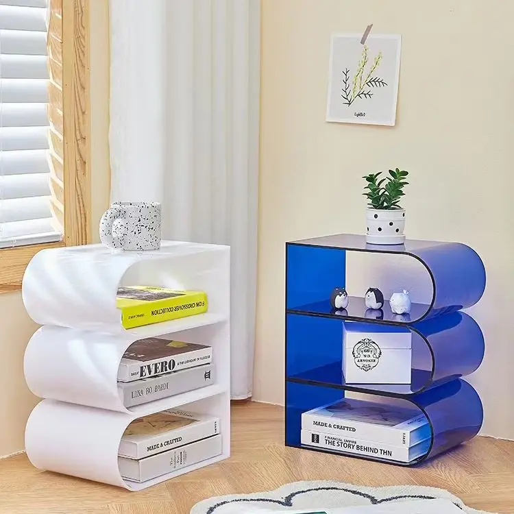 

Nordic modern design side table living room color acrylic bookshelf