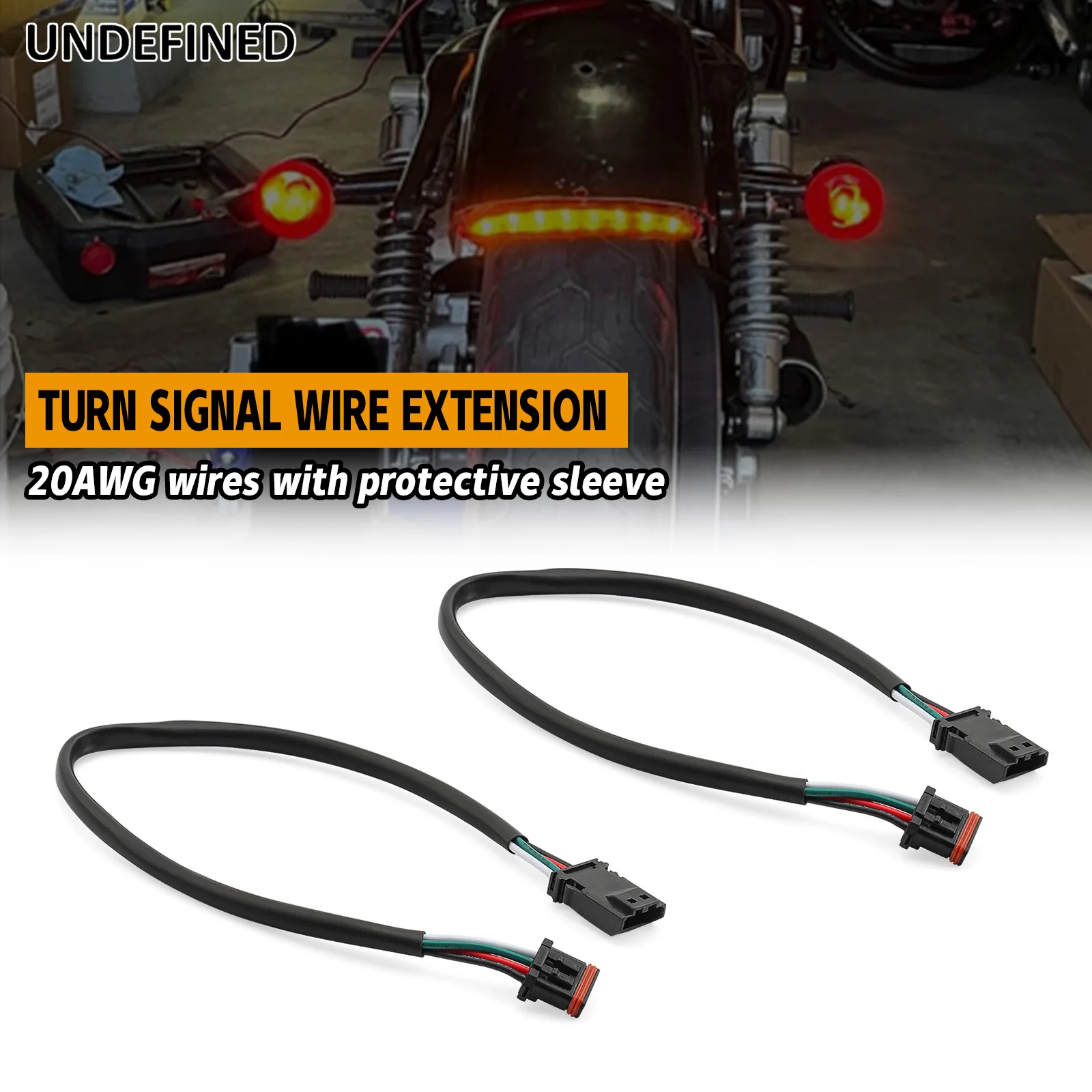 Fiação de Extensão Plug & Play para Sinalizador Frontal de 8", 10", 12", 14", 16" para Harley Dyna Softail Low Rider Sportster Touring