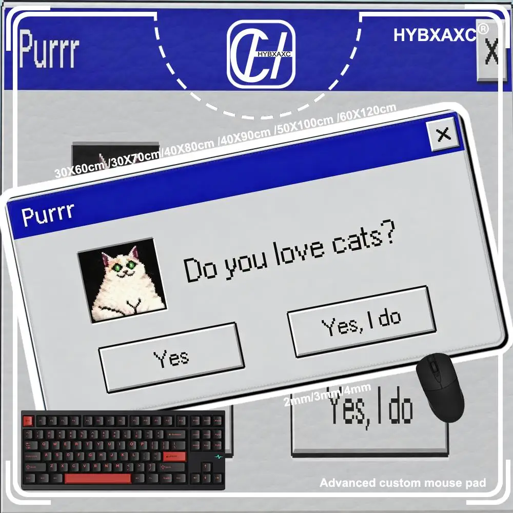 Retro Computer PopUp Window Funny Big Mouse Pad For Office Gaming And Keyboard Non-Slip Large Waterproof Rubber Desk Pad HYBXAXC