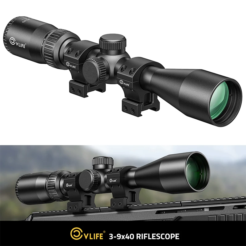 

CVLIFE Optics Rifle Scope 3-9X40 Mil-Dot Reticle Riflescope Sights with 20mm Rings for Picatinny 1 Inch Tube Second Focal Plane