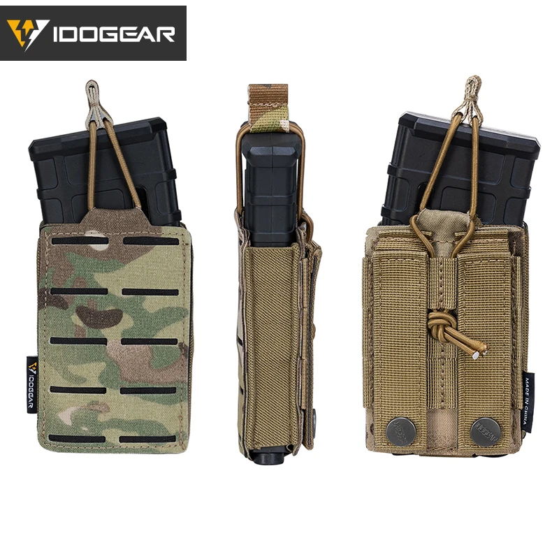 IDOGEAR Tactical LSR 556 Mag Pouch  Singel Mag Carrier MOLLE Pouch Laser Cut Tool Bags Sport 3566