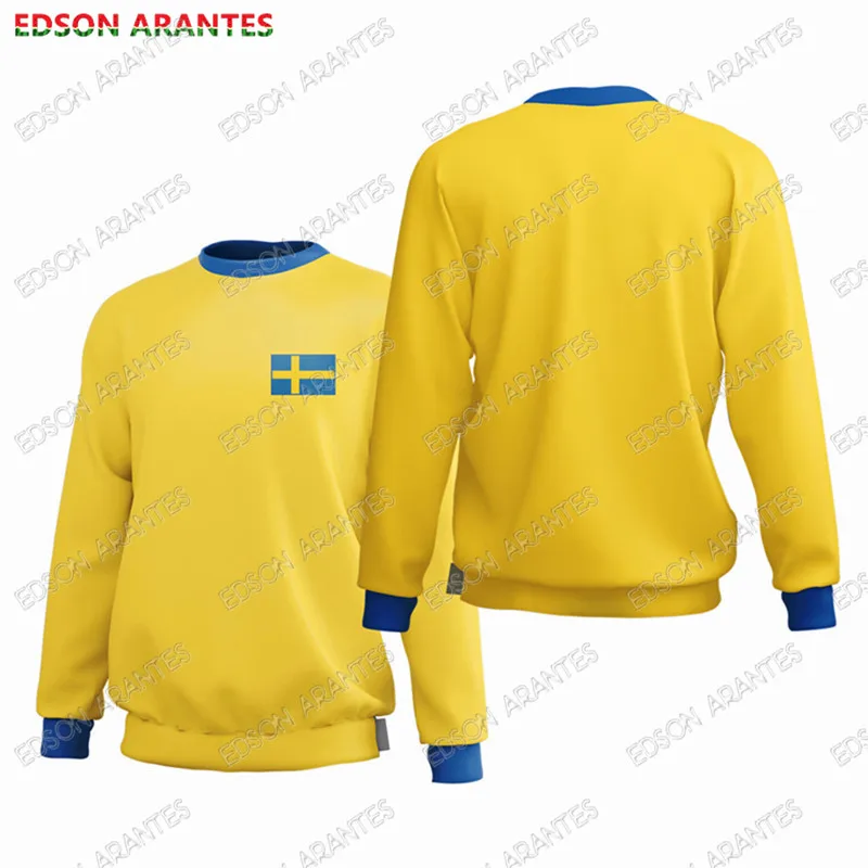 Sverige 1958 RETRO Futbol Sweatshirt Personalized Name Men Women SWEDEN Flag Patriots Tracksuit Custom Adult Kids Jersey Clothes