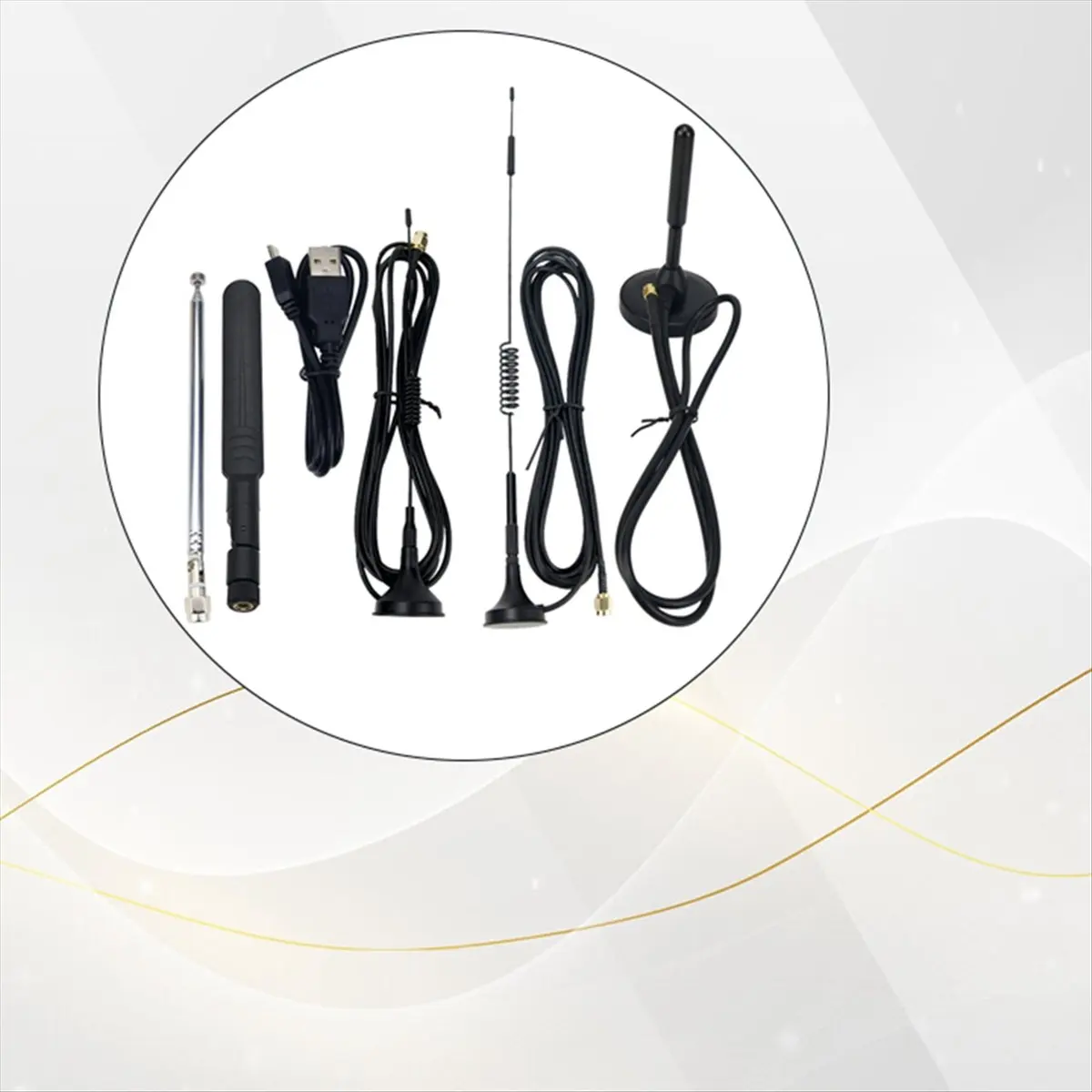 

For One SDR Radio Receiver 5PCS Antennas Kit with USB Cable for One SDR Receiver Ham Radio