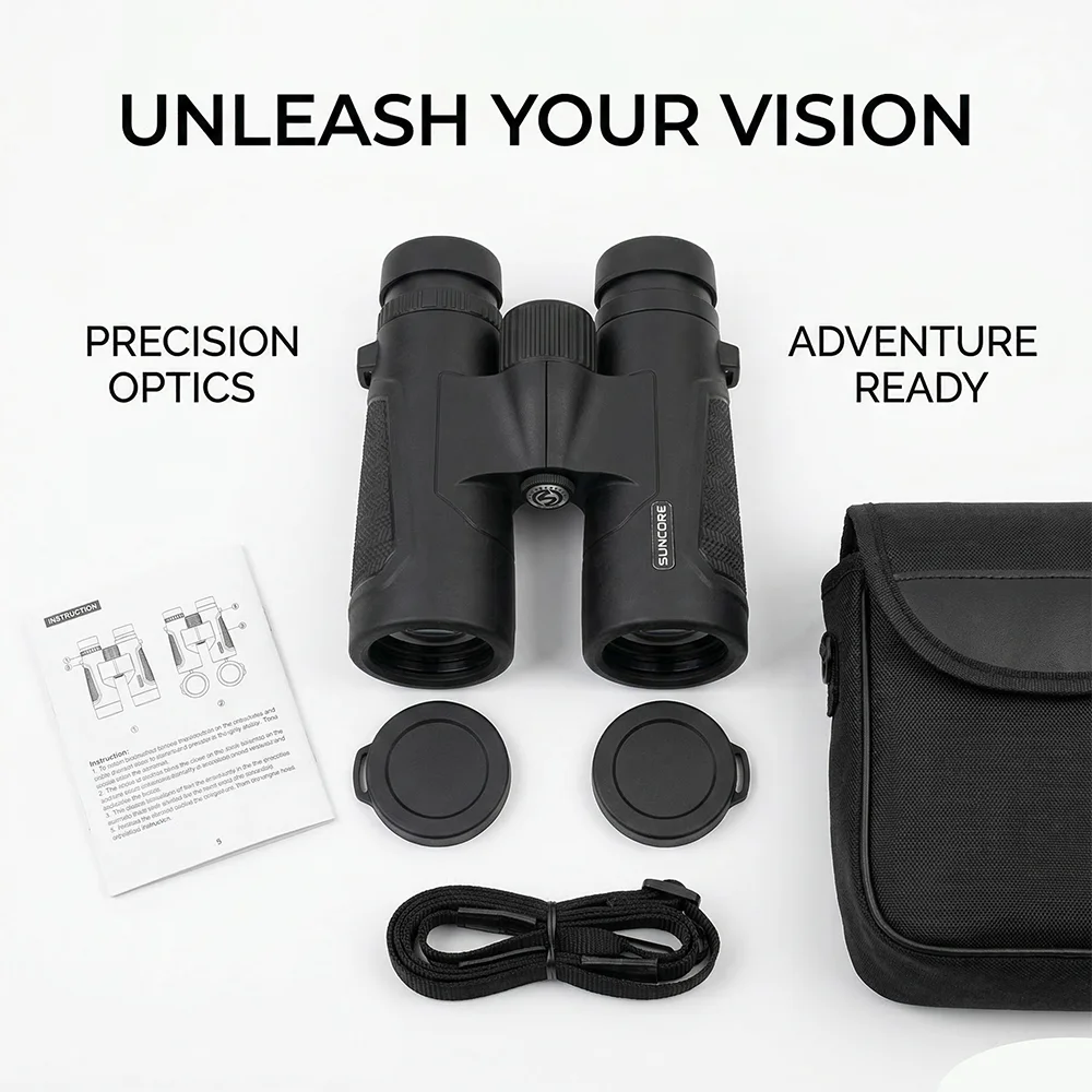 

10X42 HD Binoculars for Adults High Powered with Phone Adapter, Tripod and Tripod Adapter - Large View Binoculars with Clear Low