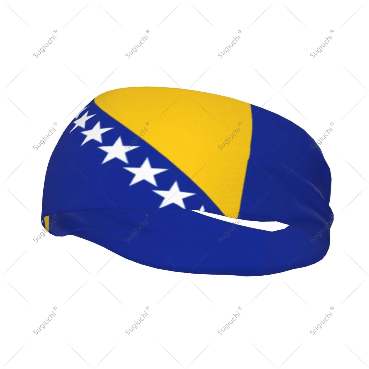 

Men Women Bosnia And Herzegovina Flag Elastic Wide Headbands For Yoga Fitness Tennis Running Gym Sports