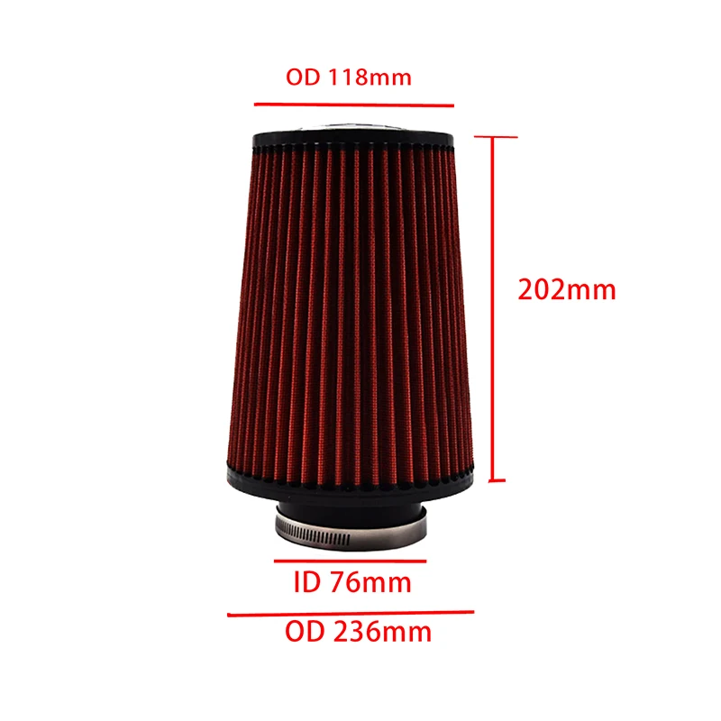 76MM Air Filter High Flow Cold Air Intake Universal Filters Vehicles Air Filters Car Accessories