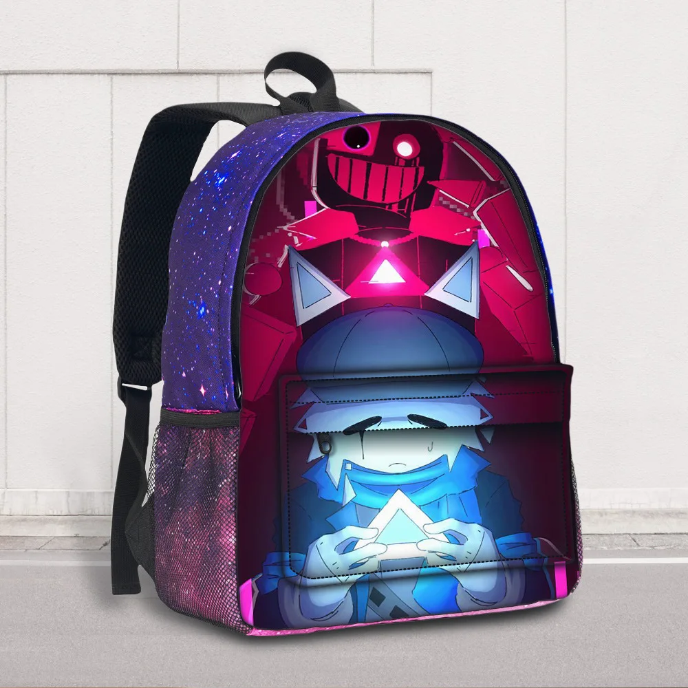 Forsaken printed 3D starry sky bag for children's outdoor travel, lightweight and large capacity student bag