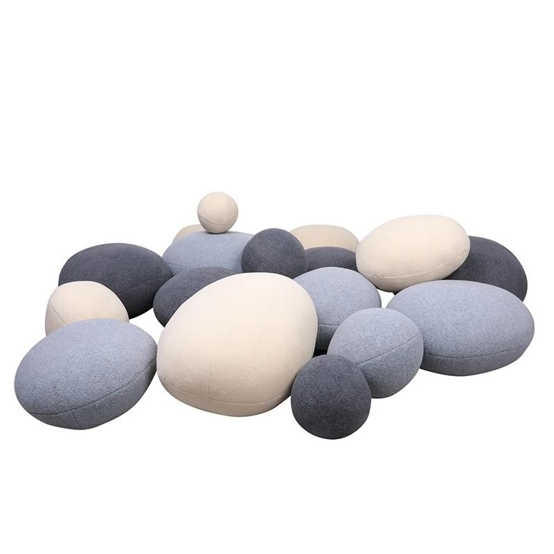 Creative simulation pebble throw pillow stone cushion seat pier oversized lazy sofa home furnishings props