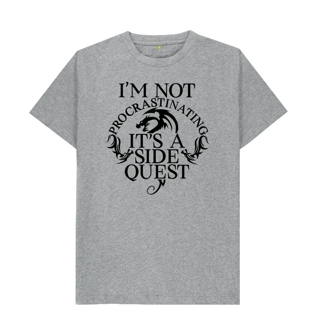 PROCRASTINATING IS A SIDE QUEST T SHIRT  Cool Printed Crazy T Shirts  Close fitting breathable trendy T-Shirt